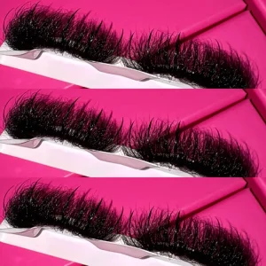 Handmade Spike Lashes Vendor 25mm Strip Lashes Look Like Extension Private Label Eyelashes