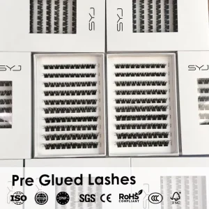 Handmade Synthetic 4-Row Individual Easy-Wear Black DIY Eyelash Extensions Precut Segment Strip Cluster Lashes