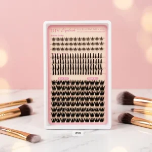 Handmade Synthetic Fiber Full Strip Eyelash Extensions DIY D Curl Natural Style False Eyelashes for Home Use