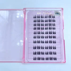 Handmade Synthetic Hair 12 Rows Segment False Eyelashes Premaped Cut Diy Cluster Wispy Lashes Private Label Lashes