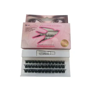 Handmade Synthetic Hair 3 Rows Volume Cluster Lashes Kit with Sharp Base Pointy Thin Base