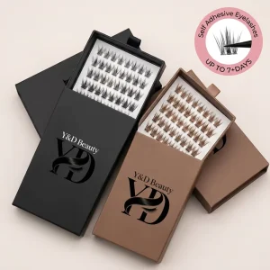 Handmade Synthetic Hair 3D DIY Espresso Brown Preglued Lashes Cluster Kit Press On Lashes Box Quiet Luxury Custom Logo