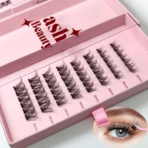 Handmade Synthetic Hair 8 Rows Pre Glued Lash Clusters Reusable Waterproof Self Adhesive Press on Lashes Pre Bond Lash