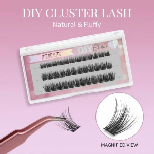 Handmade Synthetic Hair CC-Curl Fan Segmented Lash Clusters