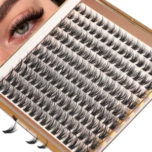 Handmade Synthetic Hair Cat Eye Fox Eye Soft D-Curl Eyelash Clusters 10-16mm 132 Pieces PBT Extensions