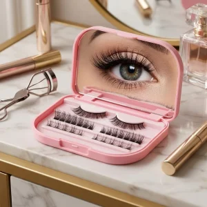 Handmade Synthetic Hair Full Strip False Eyelash Cluster Mirror Kit Thin Band Bulk Private Label Spike Lash Clusters