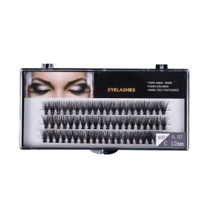 Handmade Synthetic Hair Grafted Hot Melt Cluster Lashes 40 Pairs 007C 12mm for Daily Makeup