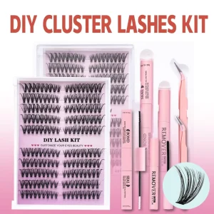 Handmade Synthetic Hair Lash Extension Kit D 40D 100D Thick Cluster Lashes Natural Soft 10 Rows Private Label Eyelash