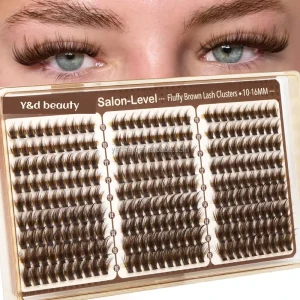 Handmade Synthetic Hair Mocha BrownLash Clusters Spiky Wispy Diy Lash Extension Wet Look Anime Fan Eyelashes