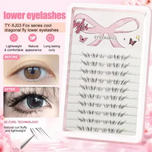 Handmade Synthetic Lower Eyelashes Cruelty Free Vegan Bottom Lash Clusters Soft Band Salon Grade Bulk