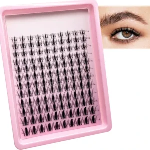 Handmade Synthetic Waterproof Cluster Lashes Black Cotton Stalk Band 0.07mm Thickness Fluffy C Curl Custom Logo Option