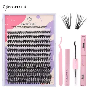 Handmade Thick D Curl Lash Cluster Kit DIY Eyelash Extensions of Mixed Length with Private Label