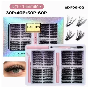Handmade Thick Premium Fiber Cluster Eyelashes 12 Rows Dense Segmented Lashes Lash Clusters Cluster Lashes Kit