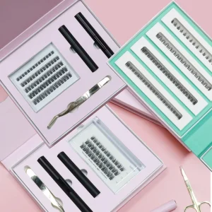 Handmade Thick for PBT Material Lash Clusters with Super Thin Extra Fine Band Custom Logo Free Shipping