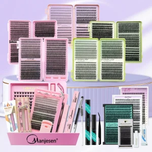 Handmade Ultra Thin Band DIY Eyelash Extension Comfortable Eye Application Natural Cross Design Reusable Lash Clusters Bulk