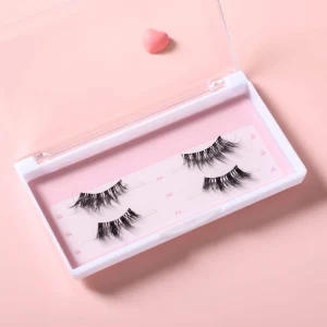 Handmade Vegan 3D Natural Eyelashes Pre Glued Press on Half Lashes Self Adhesive Half Eyelashes No Glue Needed