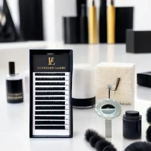 Handmade Velvet Black Matte Fluffy Individual Eyelash Extensions 0.10mm Natural Style Lashes with 0.07mm Thickness