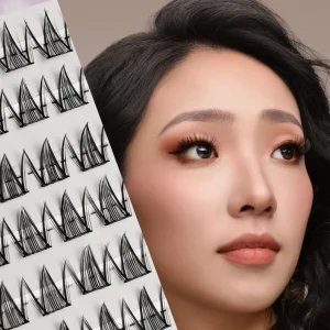 Handmade Viral style Doll Lashes False Eyelashes 0.07mm Cluster No Glue 6 Rows Sharp Base Customizable Packaging & Logo