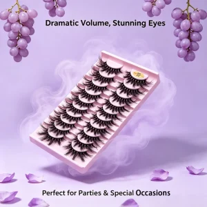 Handmade Volume False Eyelashes Reusable Full Strip Lashes for Party Makeup