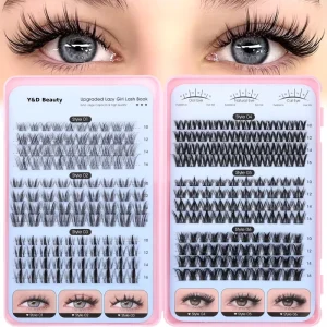 Handmade Volume Lash Clusters Kit 6 Styles 10-16mm Wispy Natural Spiky Manga Mixed for Private Label Eyelashes