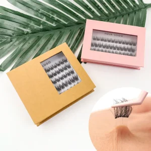 Handmade Waterproof DIY Eyelash Extension Kits Lightweight Full Strip Eyelashes No Glue Press on Clusters Lashes No Glue