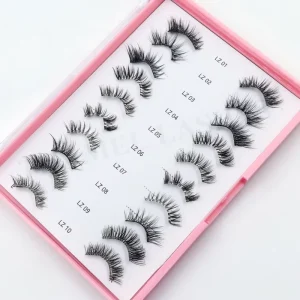 Handmade Waterproof False Eyelashes No Eyeliner Needed Pre Glued Self Adhesive Clear Band Half Lash Design