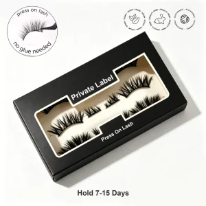 Handmade Waterproof Strip Lashes Press on No Eyeliner Needed Pre Glued Self Adhesive Pre Glued Strip Lashes