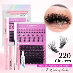 Handmade for Lash Clusters Kit with Spikes Bottom Lashes Thick Long 8-20mm 12 Rows