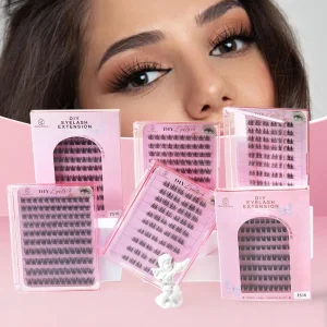 Heart Girl DIY Press on Cluster Lashes Pre Glue Wispy Eyelash Cluster EyeLashes Thick Style and Natural Style