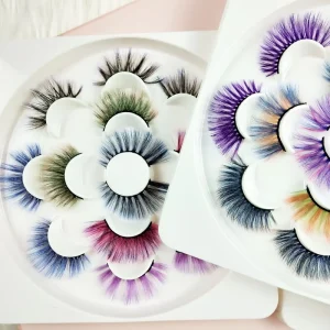 Heart Girl Lash 3D Colourful Lashes Natural Fluffy 25mm Mink False Full Strip Eyelash Boxes Custom logo