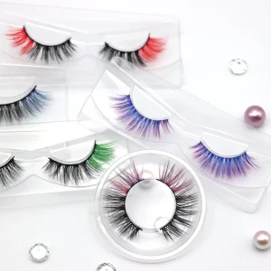 Heart Girl Lash Boxes Custom logo 3D 25mm Lashes Natural Fluffy Faux Mink False Full Colorful Strip Eyelash