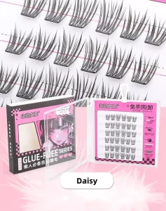 Heart Girl Pre Glued Technology Segmented DIY Cluster Lashes Private Label Self Adhesive Press on DIY Slice Eyelash No Glue Need