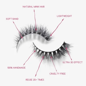 Heidi Handmade Eyelash Super Soft and Light Natural Eyelash Wispy 3D Mink Eyelash Cat Eye Effect