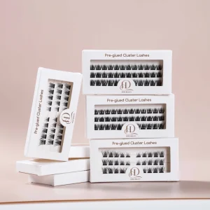 Heidi Lightweight Natural or Fluffy Long Lasting Pre glued Cluster Lashes Pre Glued Cluster Lash pop on Eyelashes