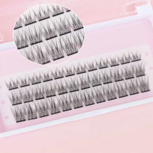 Heidi private labels lightweight breathable pre glued cluster lashes press on self adhesive cluster eyelashes
