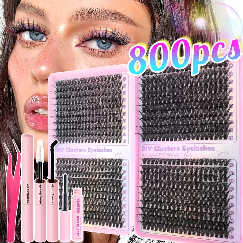 High Capacity 800 Clusters False Eyelashes European Style Lashes Book 30D 40D 50D 60D Thick Volume Cross Border