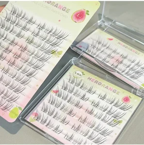 High Capacity Single Cluster Fiber Lashes in Cool Beauty Style Ultra Realistic & Natural Super Soft Band 3D Effect HERORANGE