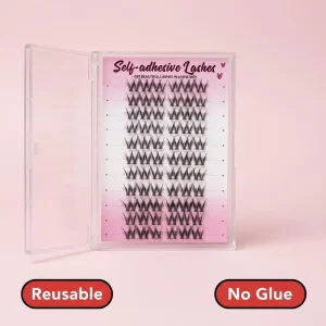 High Custom Packaging Natural Glue Free False Eyelashes C Curl Style 0.07MM Thickness Remover Free