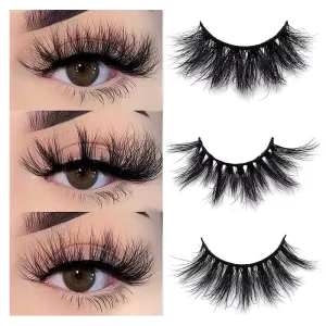 High End 100% Real Mink Eye Lashes Handmade 20mm 25mm Dramatic 3D Natural Style Full Strip Eyelashes
