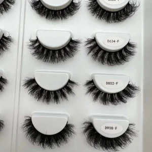 High End Luxury Eyelashes D Curl 15MM False Mink Lashes Faux Mink Strip Eyelashes Silk Fluffy Lashes