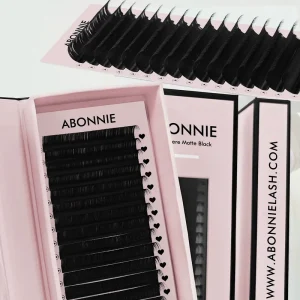 High Porosity Fibre for Instant Grip Matte Black Finish Narrow Strip Ultra Lightweight Lash Trays Tapered Base Eyelash Extension