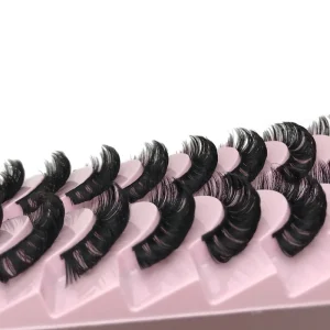 High Quality 10 Pairs Soft Stereo Long Full Strip Russian Volume Synthetic Hair Handmade 0.07MM Thickness Eyelashes