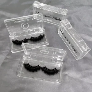 High Quality 100 Real Mink Fur Fake Eyelashes With Custom Acrylic Clear Lash Boxes Soft 3d Handmade Fluffy Lashes