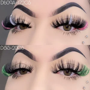 High Quality 15 20mm Vegan Colored Lashes Sparke Glitter Lash Extensions Glitter Lashes