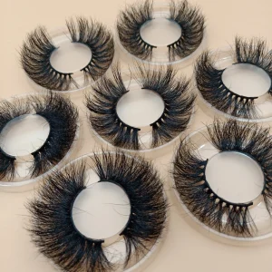 High Quality 25mm Mink Lashes Luxury Fluffy Mink Eyelash 3d Full Strip Eyelashes Vendor