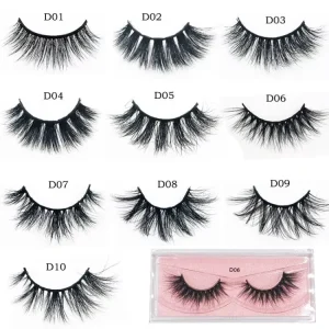 High Quality 3D 100% Real Mink Natural Thick Fake Eyelashes 1pair Handmade Lashes Mink