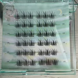 High Quality 3D DIY Self Adhesive Eyelash Clusters Kit No Eyeliner Needed Fan False Press On Lashes with Tweezer