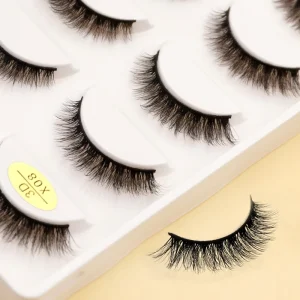 High Quality 3D Faux Mink Strip Lashes for C for Curl Eyelashes Private Label Full Strip Factory Direct