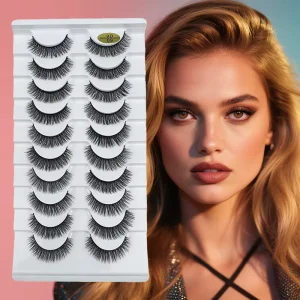High Quality 3D Faux Mink Synthetic Hair Thick Natural Full Strip Lashes