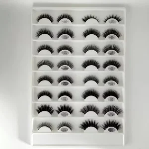 High Quality 3D Faux Mink Synthetic Silk Lashes Fluffy Natural Private Label Full Strip False Eyelashes Clear Band Vendor Direct